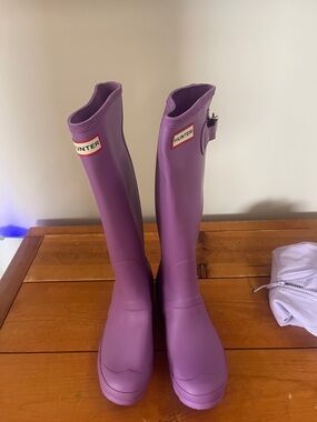 Hunter Purple Knee-High Waterproof Boots